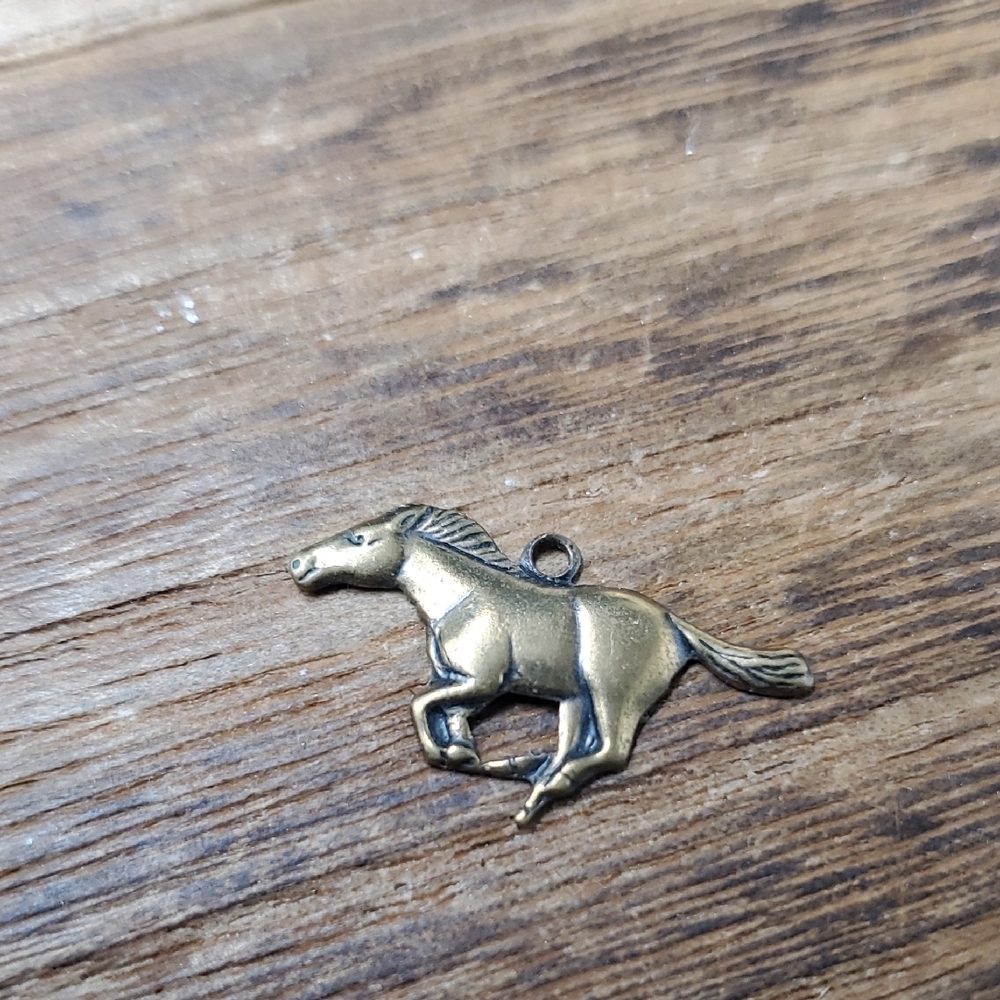Bronze Galloping Horse Charm P234